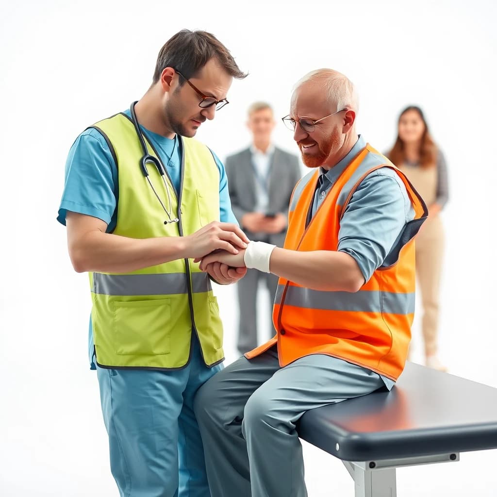A clinician treating an injured worker